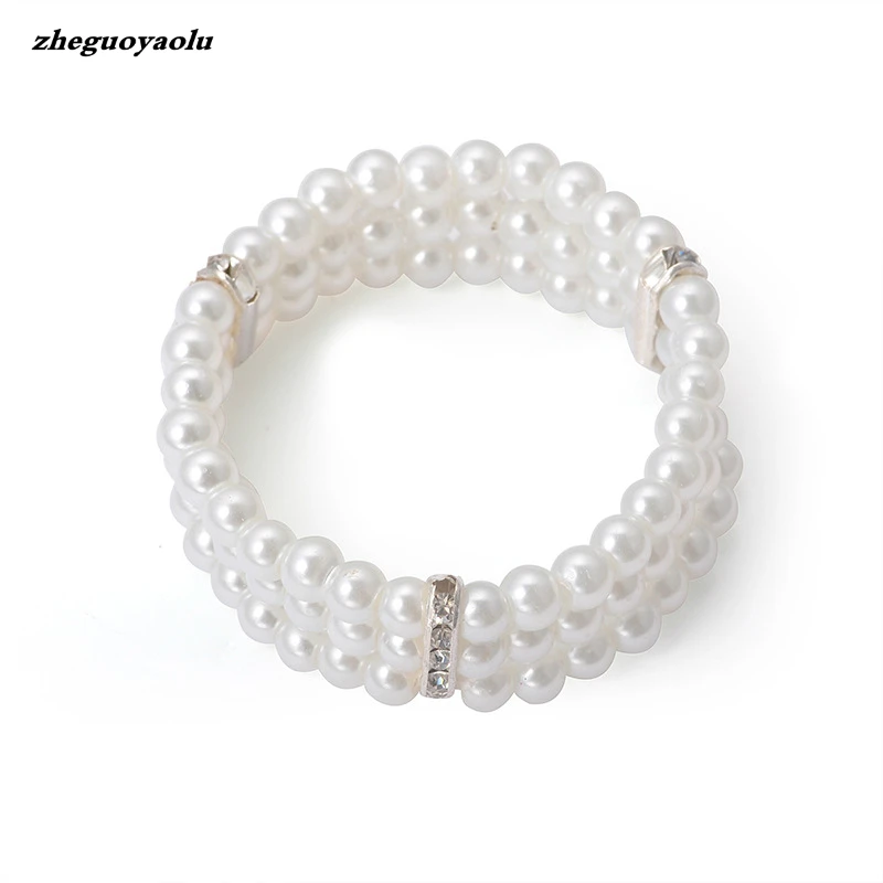 Fashion Chain Love Pearl Double Bracelet Temperament Peach Heart Pendant Bracelet Female College Student Jewelry Pulsera