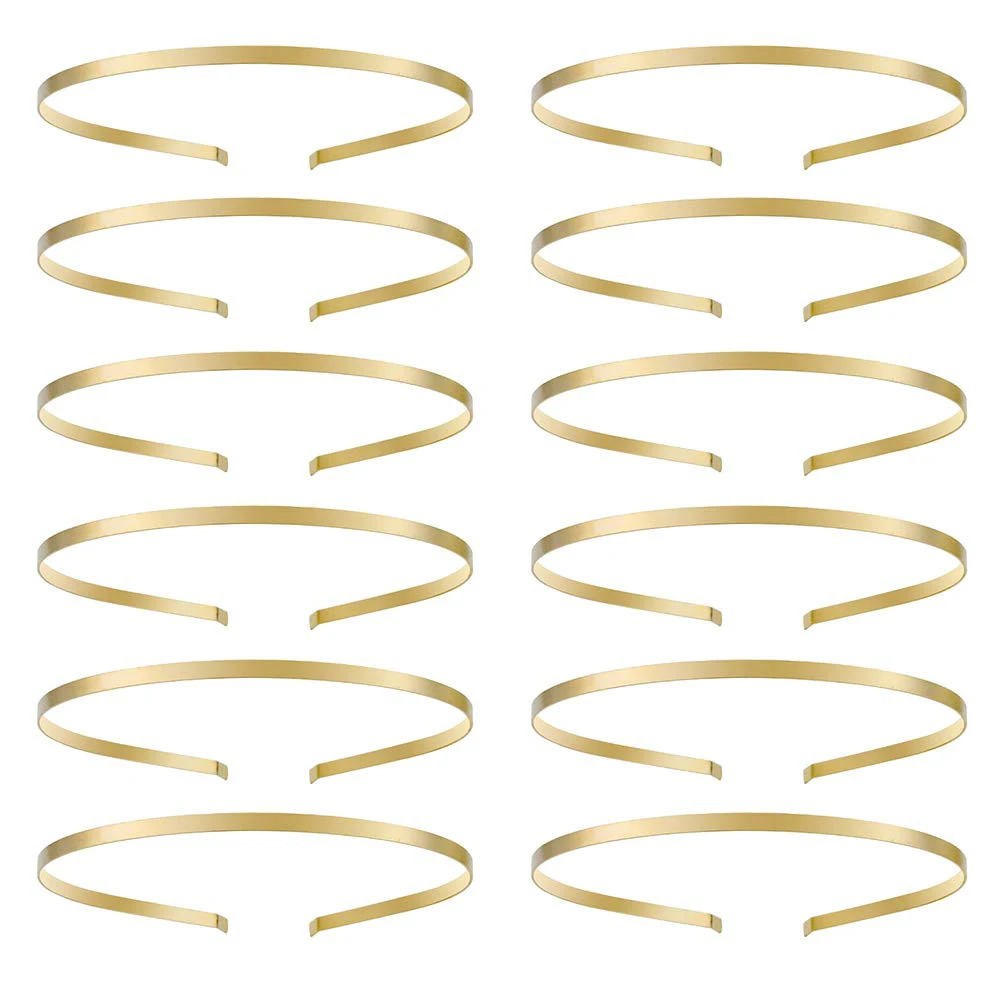 5pcs Metal Headbands Blank Smooth Hair Hoop Band DIY Hairband Plain Thin Bulk Headbands for Men Women Jeweley Hair Accessories