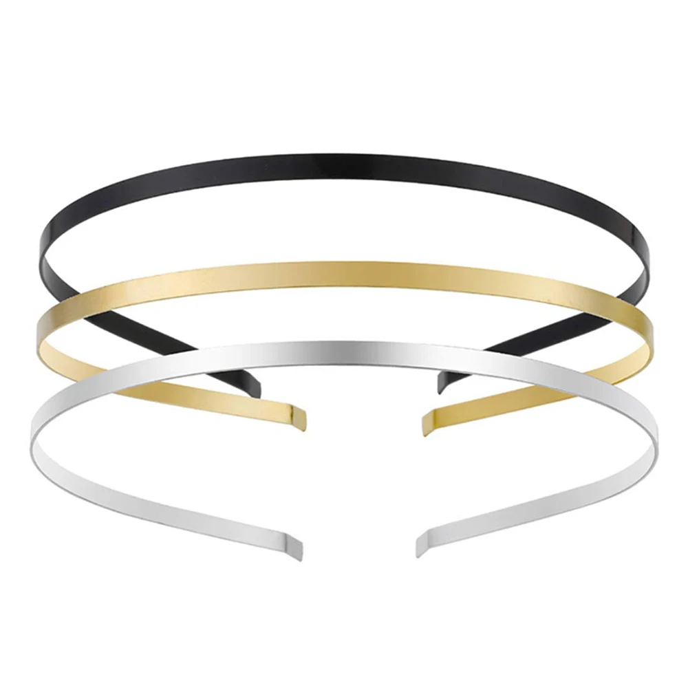 5pcs Metal Headbands Blank Smooth Hair Hoop Band DIY Hairband Plain Thin Bulk Headbands for Men Women Jeweley Hair Accessories