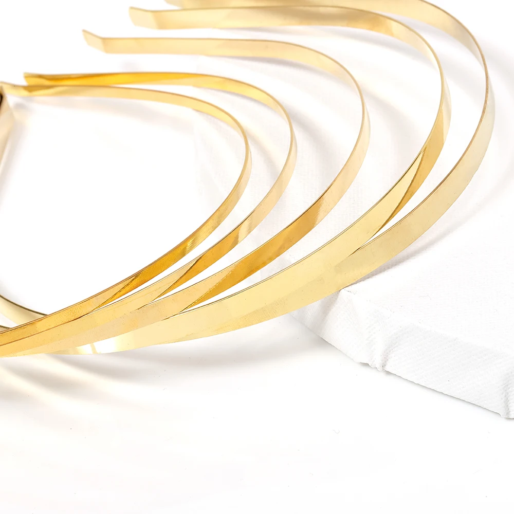5pcs Metal Headbands Blank Smooth Hair Hoop Band DIY Hairband Plain Thin Bulk Headbands for Men Women Jeweley Hair Accessories
