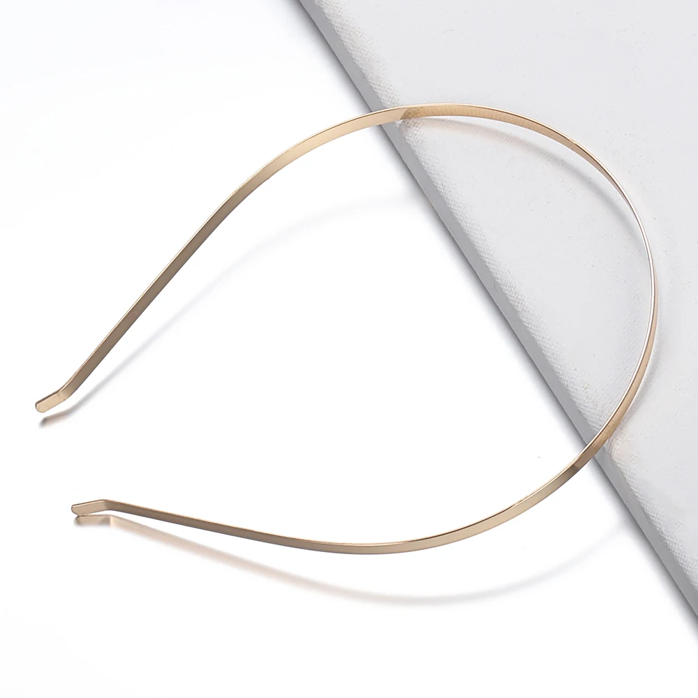 5pcs Metal Headbands Blank Smooth Hair Hoop Band DIY Hairband Plain Thin Bulk Headbands for Men Women Jeweley Hair Accessories