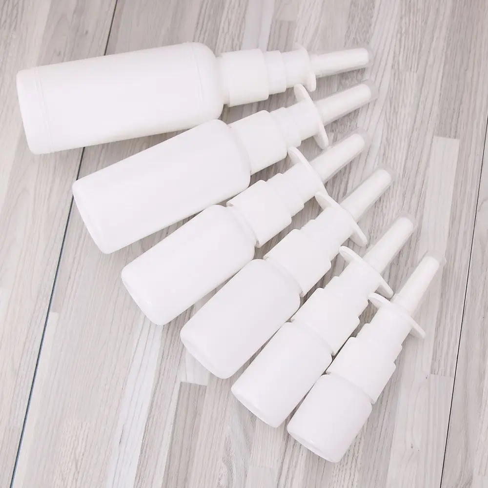 2pcs 10ml/20ml/30ml White Empty Plastic Nasal Spray Bottles Pump Sprayer Mist Nose Spray Refillable Bottling Packaging