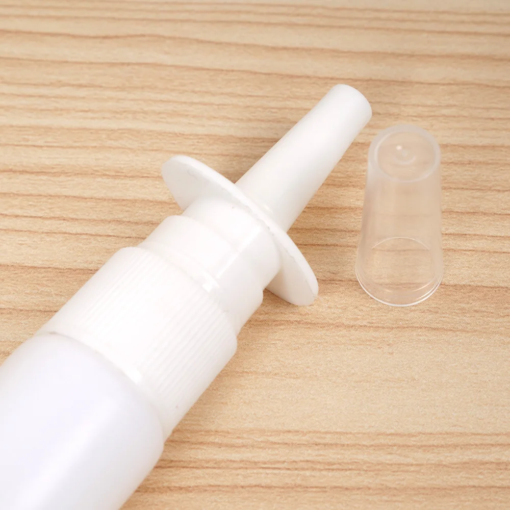 2pcs 10ml/20ml/30ml White Empty Plastic Nasal Spray Bottles Pump Sprayer Mist Nose Spray Refillable Bottling Packaging