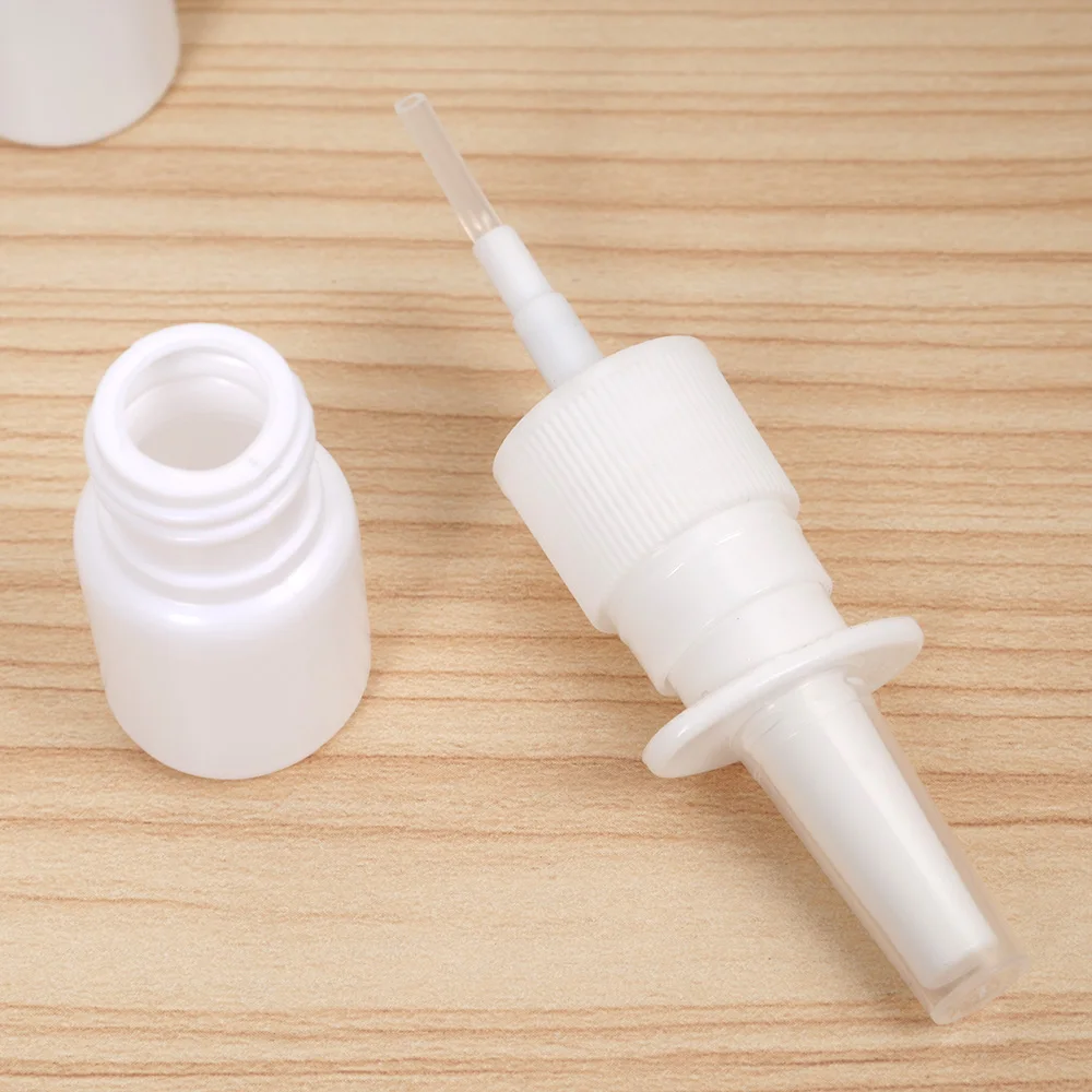 2pcs 10ml/20ml/30ml White Empty Plastic Nasal Spray Bottles Pump Sprayer Mist Nose Spray Refillable Bottling Packaging