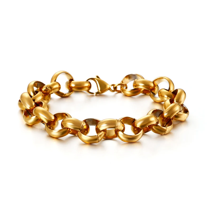 "O" Chain Luxury Stainless Steel Bracelet Men's High Quality Simple Chunky Link Wholesale Dropshipping Gift