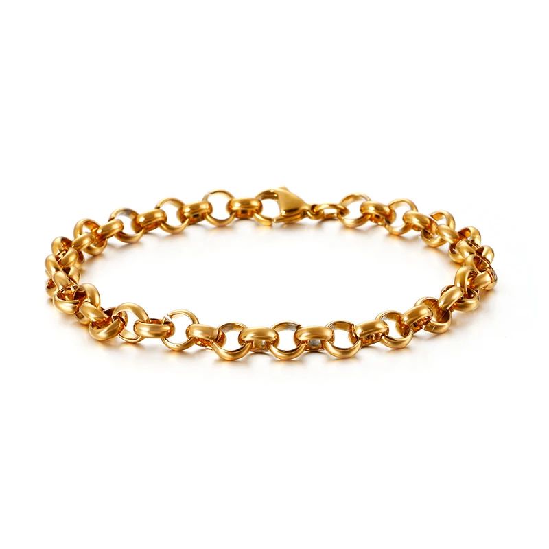 "O" Chain Luxury Stainless Steel Bracelet Men's High Quality Simple Chunky Link Wholesale Dropshipping Gift