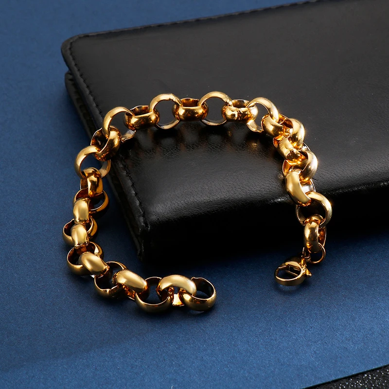 "O" Chain Luxury Stainless Steel Bracelet Men's High Quality Simple Chunky Link Wholesale Dropshipping Gift