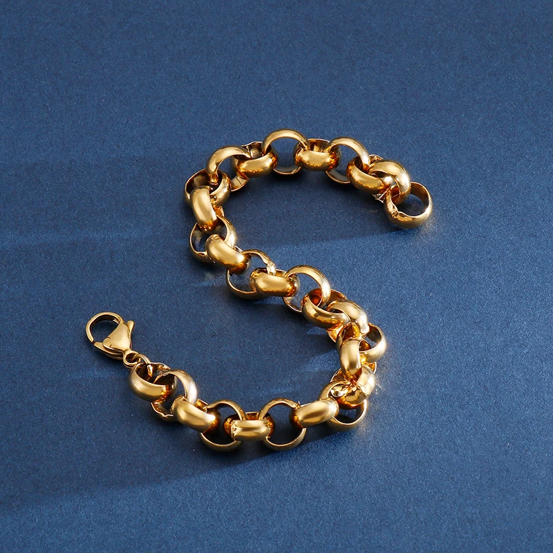 "O" Chain Luxury Stainless Steel Bracelet Men's High Quality Simple Chunky Link Wholesale Dropshipping Gift