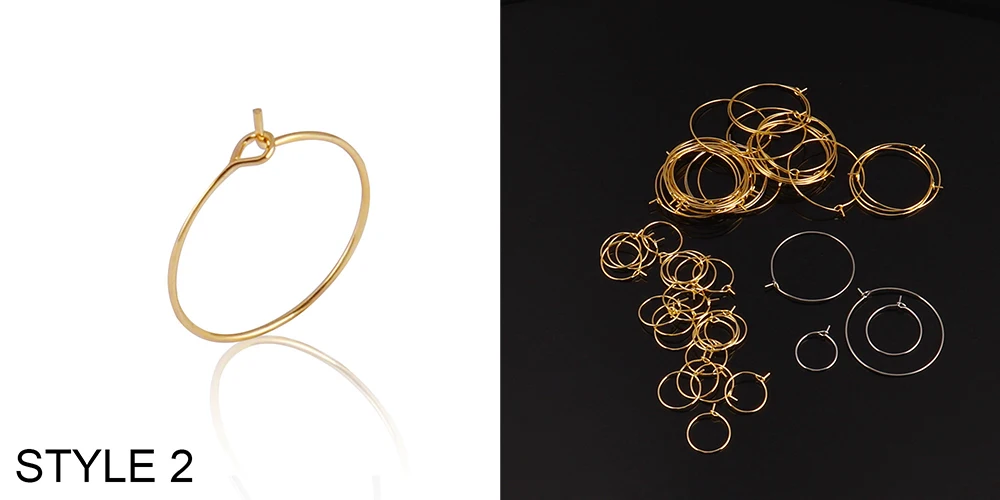 20Pcs/lot 316L Stainless Steel Big Circle Ear Wire Hoops Earring Making Materials DIY Earrings Base Earwires Jewelry Findings