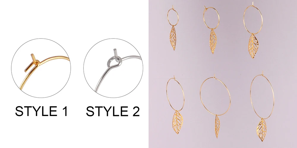20Pcs/lot 316L Stainless Steel Big Circle Ear Wire Hoops Earring Making Materials DIY Earrings Base Earwires Jewelry Findings
