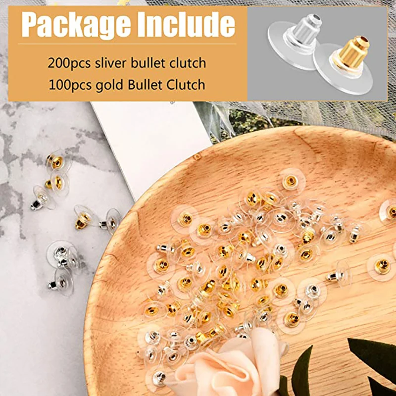 100pcs/lot Rubber Earring Backs Stopper Earnuts Stud Earring Back Supplies For Jewelry DIY Jewelry Findings Making Accessories