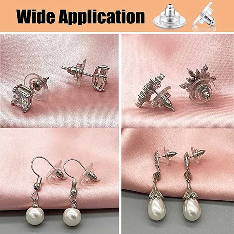 100pcs/lot Rubber Earring Backs Stopper Earnuts Stud Earring Back Supplies For Jewelry DIY Jewelry Findings Making Accessories
