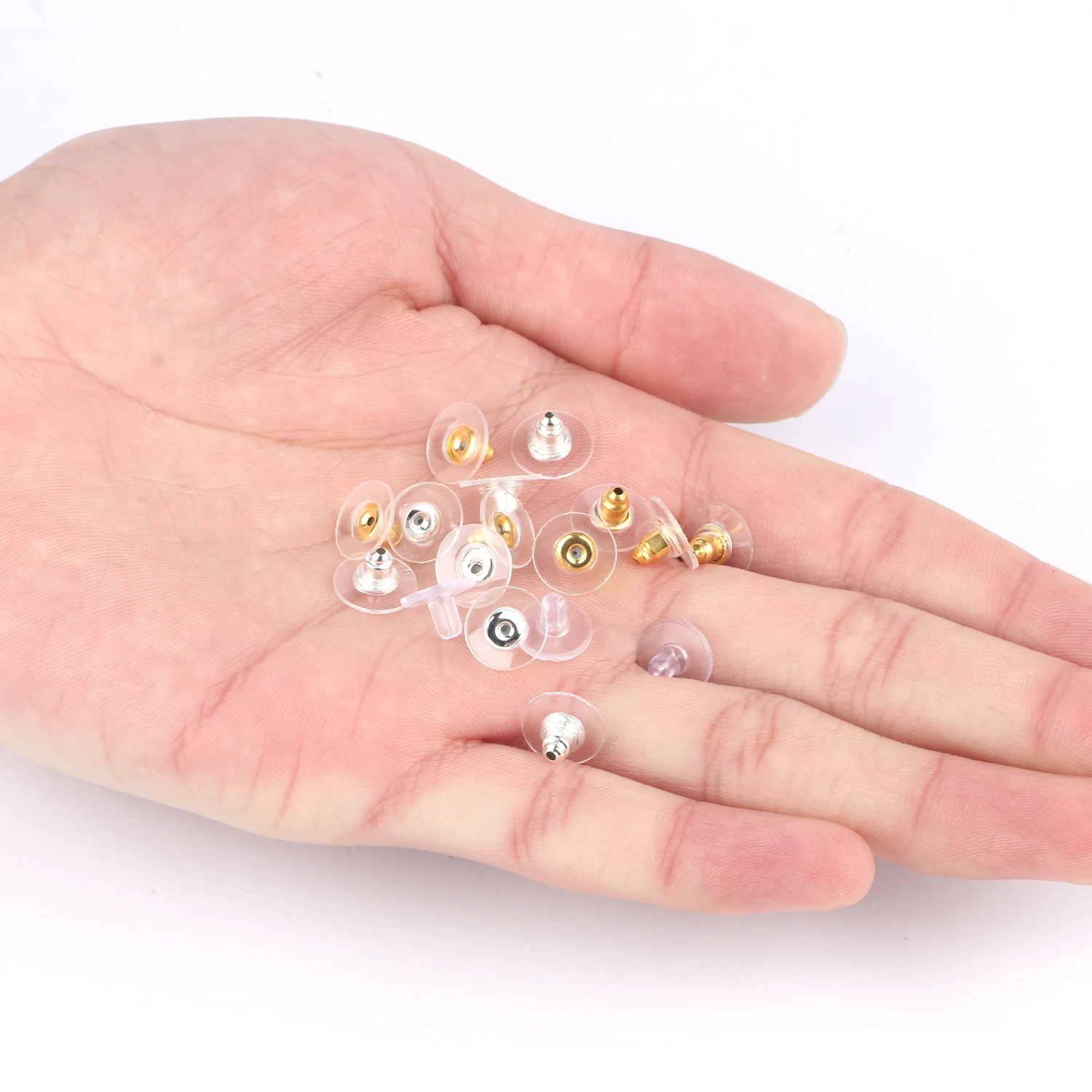 100pcs/lot Rubber Earring Backs Stopper Earnuts Stud Earring Back Supplies For Jewelry DIY Jewelry Findings Making Accessories