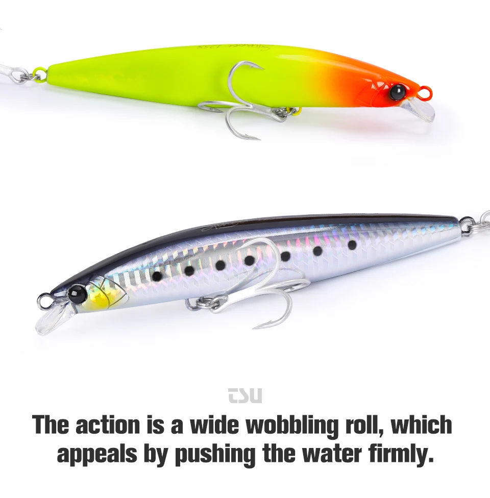 TSURINOYA 125S Ultra-long Casting Fishing Lure Stinger 125mm 28g High Strength Sinking Minnow Saltwater Artificial Hard Baits
