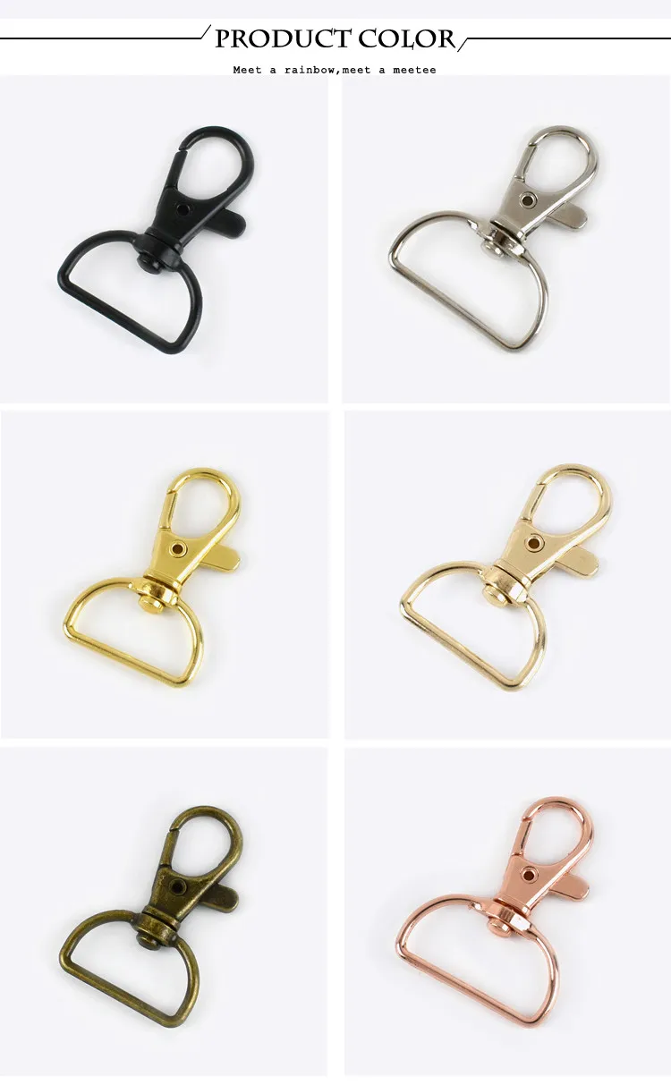 10/30/50Pcs 20mm/25mm Metal Lobster Clasps Bag Strap Swivel Trigger Buckles DIY Clip Snap Hook Webbing Hanger Keychain Hooks