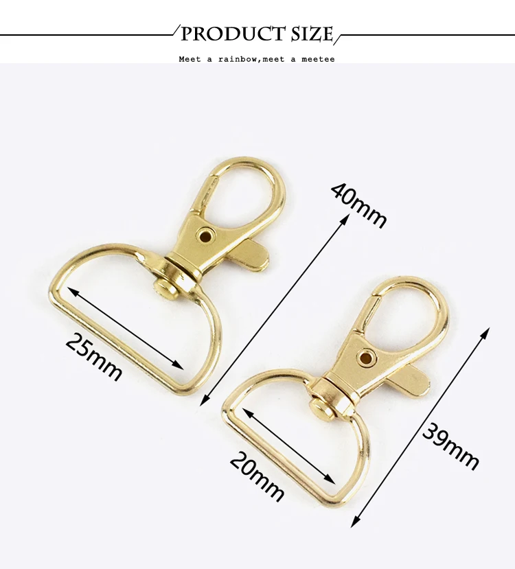 10/30/50Pcs 20mm/25mm Metal Lobster Clasps Bag Strap Swivel Trigger Buckles DIY Clip Snap Hook Webbing Hanger Keychain Hooks