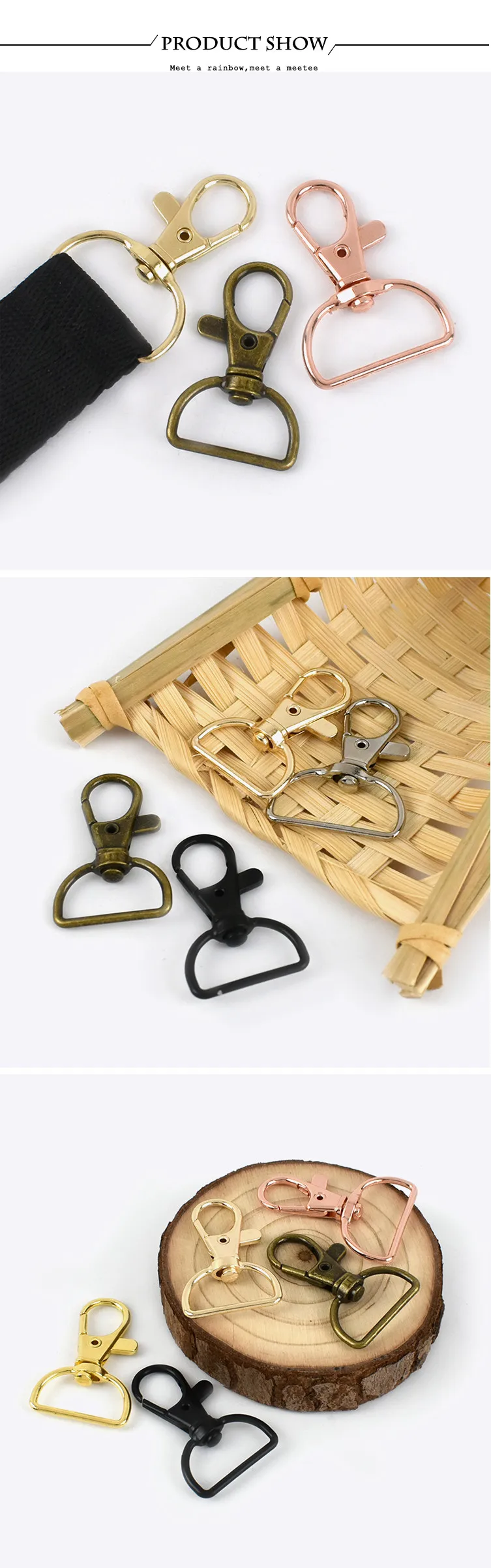 10/30/50Pcs 20mm/25mm Metal Lobster Clasps Bag Strap Swivel Trigger Buckles DIY Clip Snap Hook Webbing Hanger Keychain Hooks