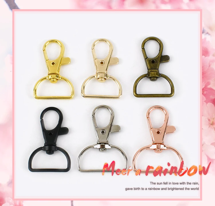 10/30/50Pcs 20mm/25mm Metal Lobster Clasps Bag Strap Swivel Trigger Buckles DIY Clip Snap Hook Webbing Hanger Keychain Hooks