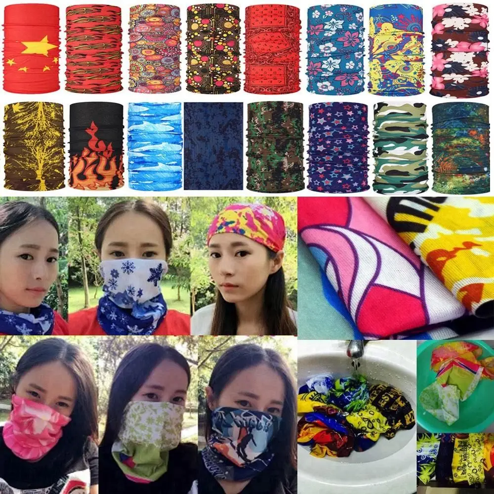 Fashion Men Women Head Face Neck Sunshade Collar Gaiter Tube Bandana Scarf Sports Headwear Scarf Dustproof Outdoor Fishing