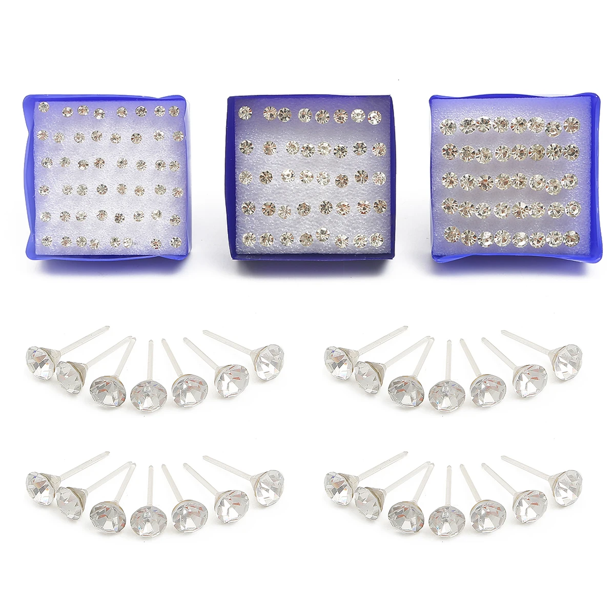 12Pairs 20Pairs 2.5-6mm Small Crystal Pearls Rhinestone Earrings Set For Fashion Women Jewelry Accessories Ball Stud Earrings