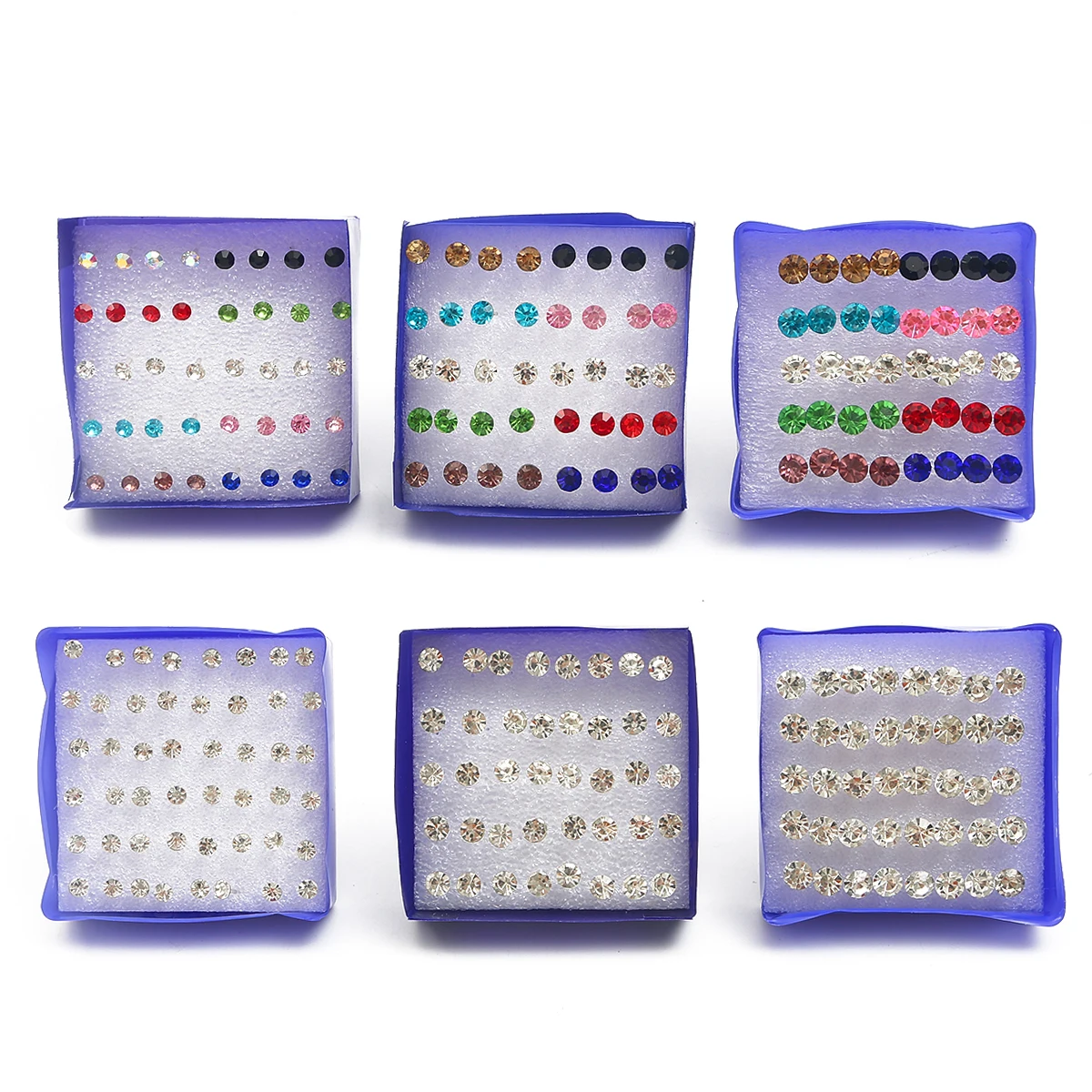 12Pairs 20Pairs 2.5-6mm Small Crystal Pearls Rhinestone Earrings Set For Fashion Women Jewelry Accessories Ball Stud Earrings