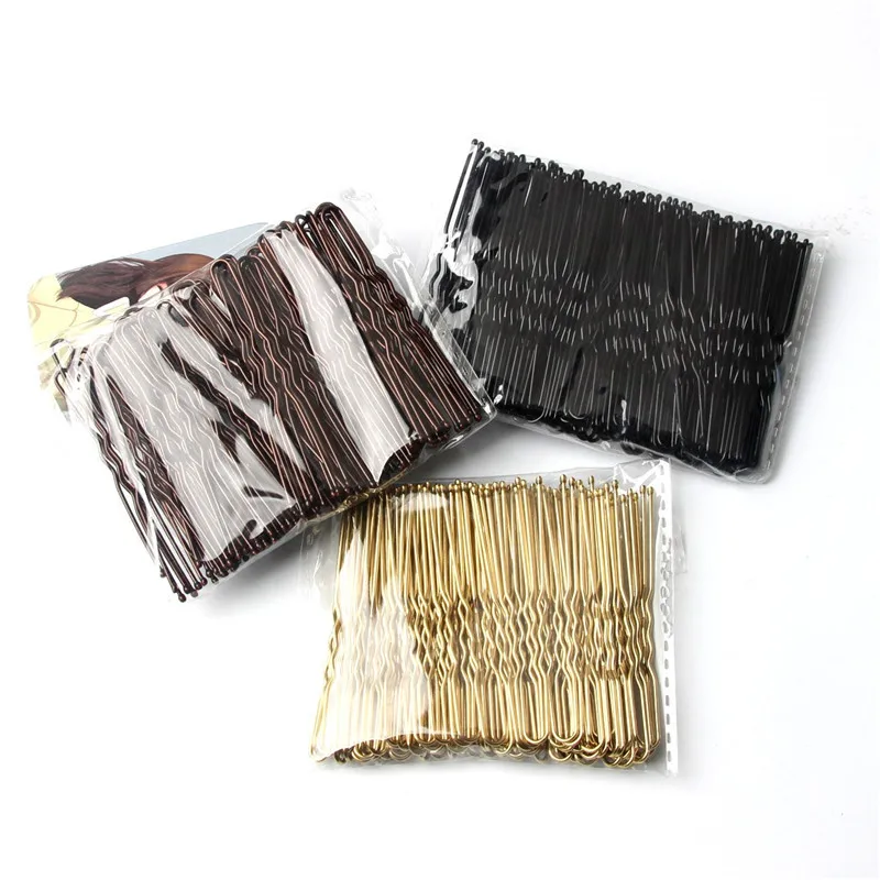 50 Pcs/Bag 5/6/7cm U Shaped Alloy Hairpins Waved Hair Clips Simple Metal Bobby Pins Barrettes Bridal Hairstyle Tools Hair Pins