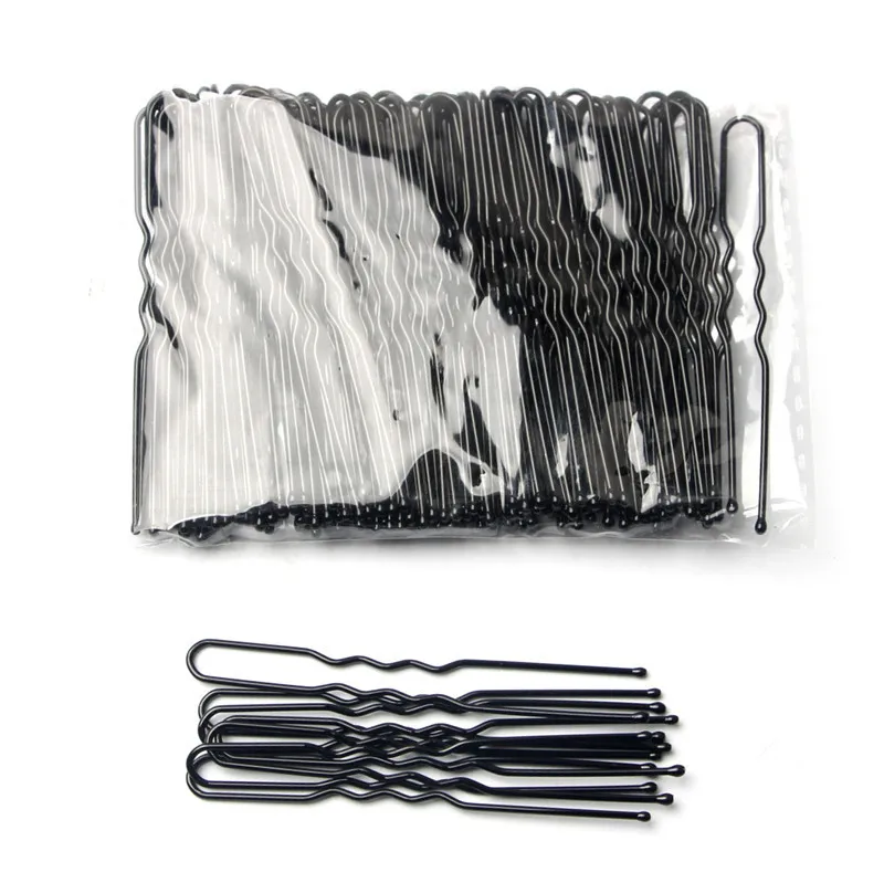 50 Pcs/Bag 5/6/7cm U Shaped Alloy Hairpins Waved Hair Clips Simple Metal Bobby Pins Barrettes Bridal Hairstyle Tools Hair Pins