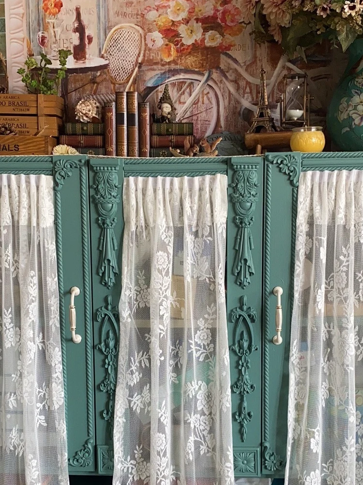 Rubber Wood Appliques for Furniture Wood Corner Onlay Home Decoration Accessories Room Decor Wood Decals Figurines Floral