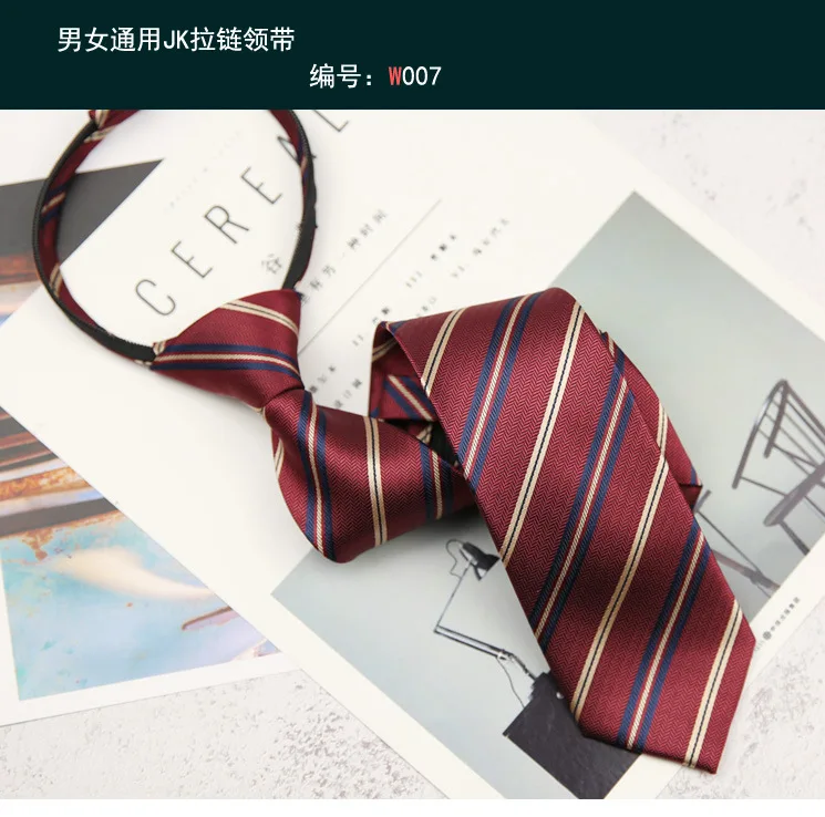 Zipper Necktie For Men Women Tie for Boys Girls Suits 7cm Striped Lazy Ties Slim Girls Neck Tie Gravatas Rubber Pre-tied Ties