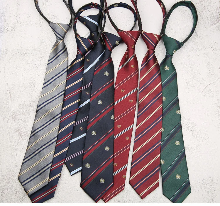 Zipper Necktie For Men Women Tie for Boys Girls Suits 7cm Striped Lazy Ties Slim Girls Neck Tie Gravatas Rubber Pre-tied Ties