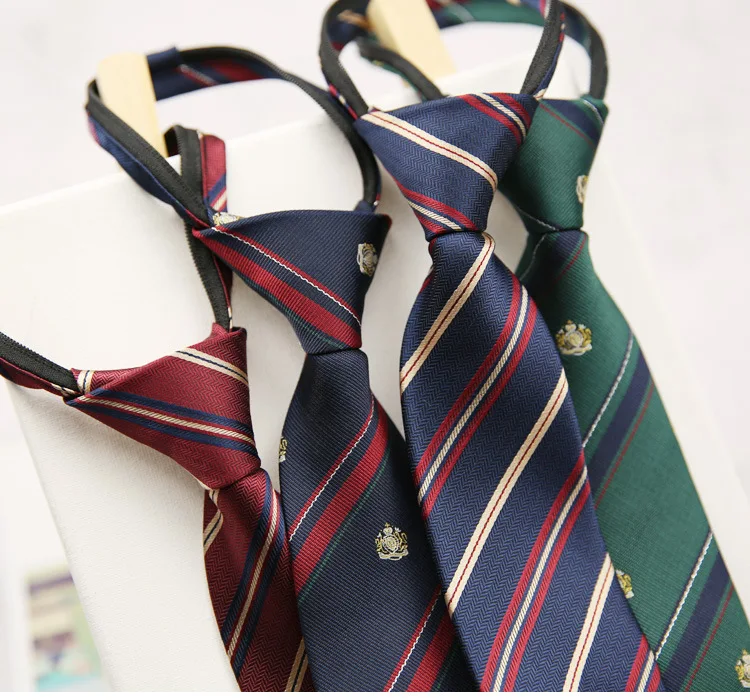 Zipper Necktie For Men Women Tie for Boys Girls Suits 7cm Striped Lazy Ties Slim Girls Neck Tie Gravatas Rubber Pre-tied Ties