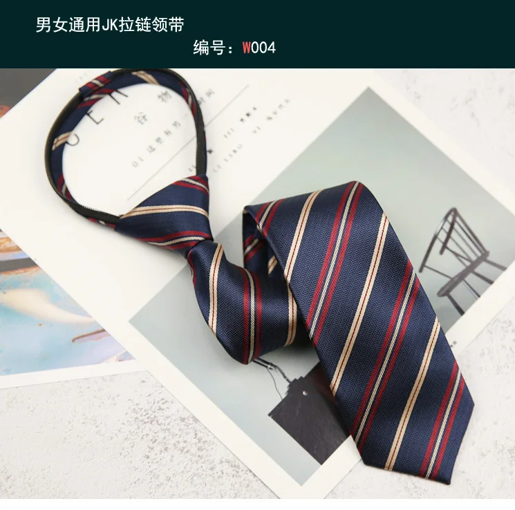 Zipper Necktie For Men Women Tie for Boys Girls Suits 7cm Striped Lazy Ties Slim Girls Neck Tie Gravatas Rubber Pre-tied Ties