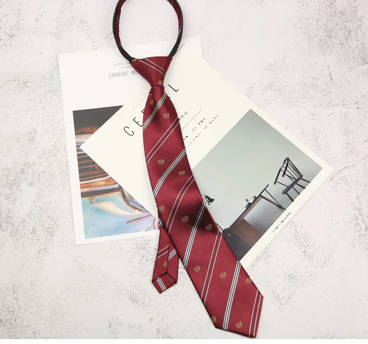 Zipper Necktie For Men Women Tie for Boys Girls Suits 7cm Striped Lazy Ties Slim Girls Neck Tie Gravatas Rubber Pre-tied Ties