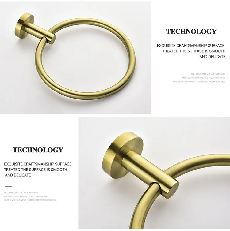 Brushed Gold Bathroom Accessories Towel Rack Toilet Brush Roll Paper Holder Towel Bar Hook Soap Dish Bathrom Hardware Wall Shelf