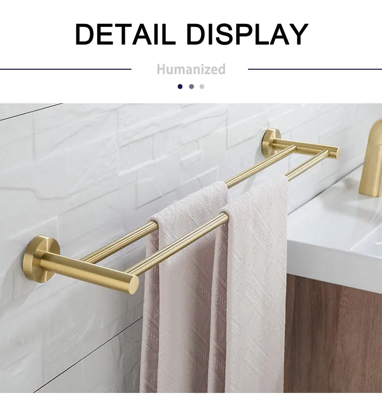Brushed Gold Bathroom Accessories Towel Rack Toilet Brush Roll Paper Holder Towel Bar Hook Soap Dish Bathrom Hardware Wall Shelf