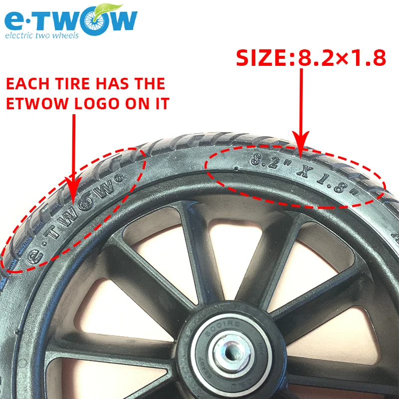 Original Etwow Rubber Rear Wheel for E-twow S2 Electric Scooter 24V Master 36VBooster Plus 48V GT
