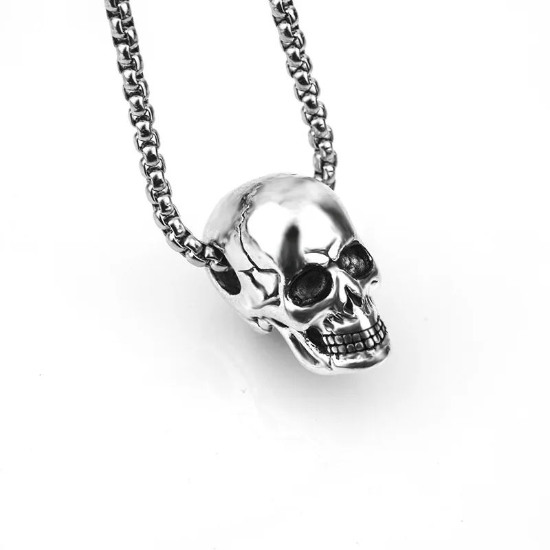 Horror Skull Head Pendant Men's Necklace New Fashion Sliding Metal Pendant Accessories Party Jewelry