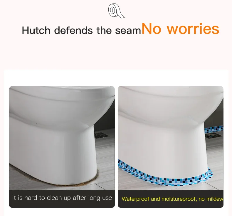 3.2Mx3.8CM Waterproof Bathroom Sink Sealing Strip Tape PVC Self Adhesive Mold Proof Wall Stickers for Kitchen Stove Toilet Gap
