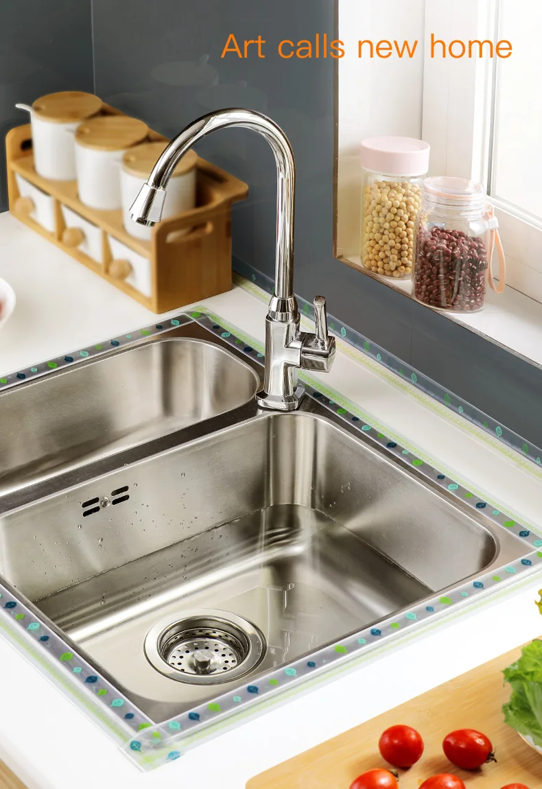 3.2Mx3.8CM Waterproof Bathroom Sink Sealing Strip Tape PVC Self Adhesive Mold Proof Wall Stickers for Kitchen Stove Toilet Gap