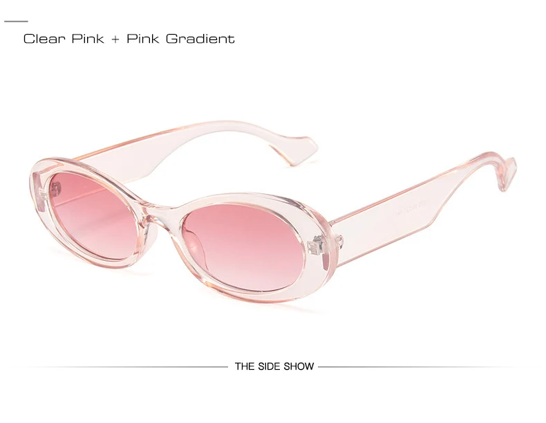 SO&EI Ins Popular Fashion Small Oval Sunglasses Women Vintage Leopard Jelly Color Eyewear Men Trending Sun Glasses Shades UV400