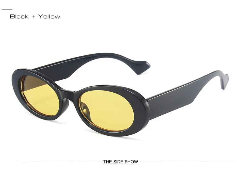 SO&EI Ins Popular Fashion Small Oval Sunglasses Women Vintage Leopard Jelly Color Eyewear Men Trending Sun Glasses Shades UV400