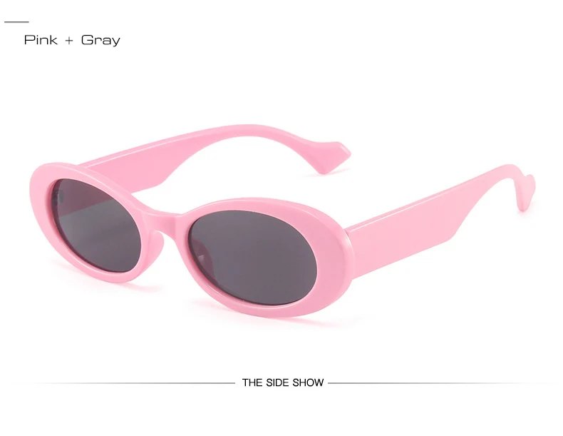 SO&EI Ins Popular Fashion Small Oval Sunglasses Women Vintage Leopard Jelly Color Eyewear Men Trending Sun Glasses Shades UV400