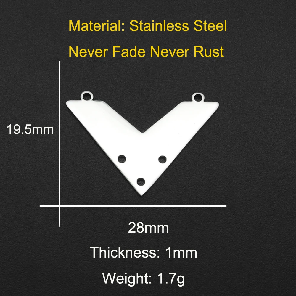 10pcs/lot 316 Stainless Steel Geometric Moon Star Waterdrop DIY Earring Connector Charm Wholesale Factory Price