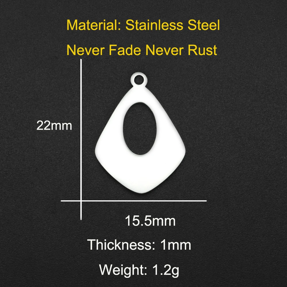 10pcs/lot 316 Stainless Steel Geometric Moon Star Waterdrop DIY Earring Connector Charm Wholesale Factory Price