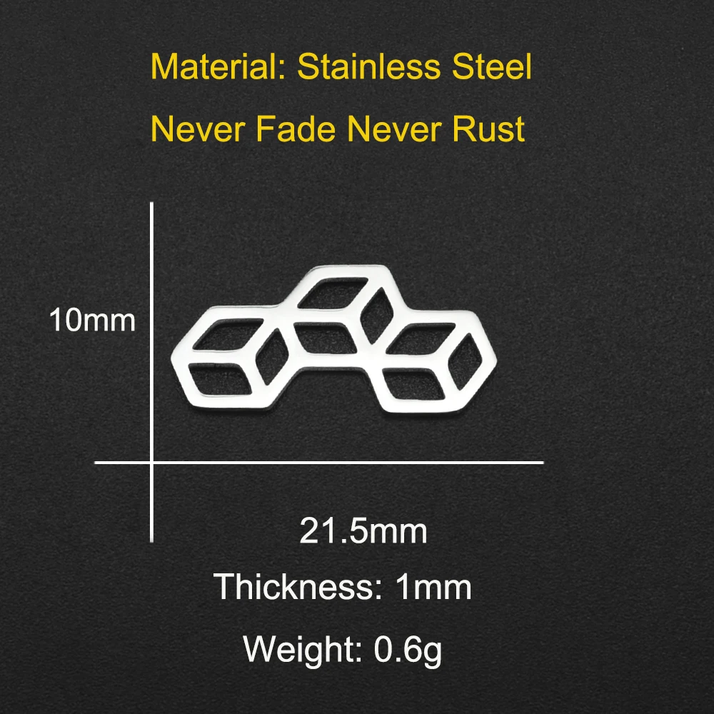 10pcs/lot 316 Stainless Steel Geometric Moon Star Waterdrop DIY Earring Connector Charm Wholesale Factory Price