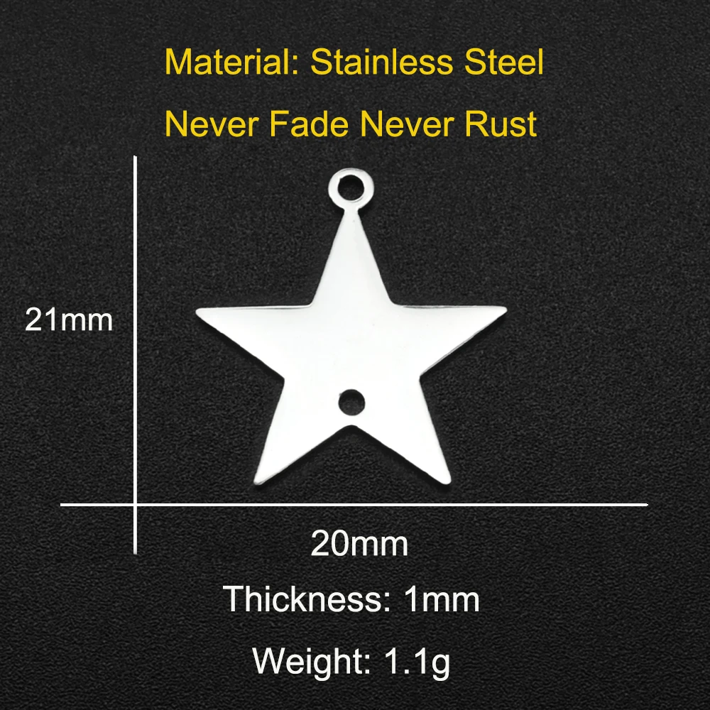 10pcs/lot 316 Stainless Steel Geometric Moon Star Waterdrop DIY Earring Connector Charm Wholesale Factory Price