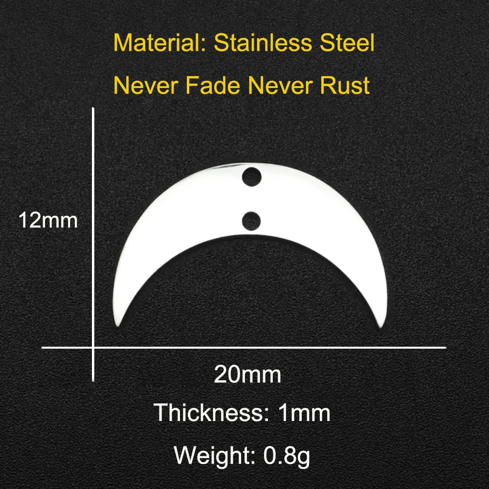 10pcs/lot 316 Stainless Steel Geometric Moon Star Waterdrop DIY Earring Connector Charm Wholesale Factory Price