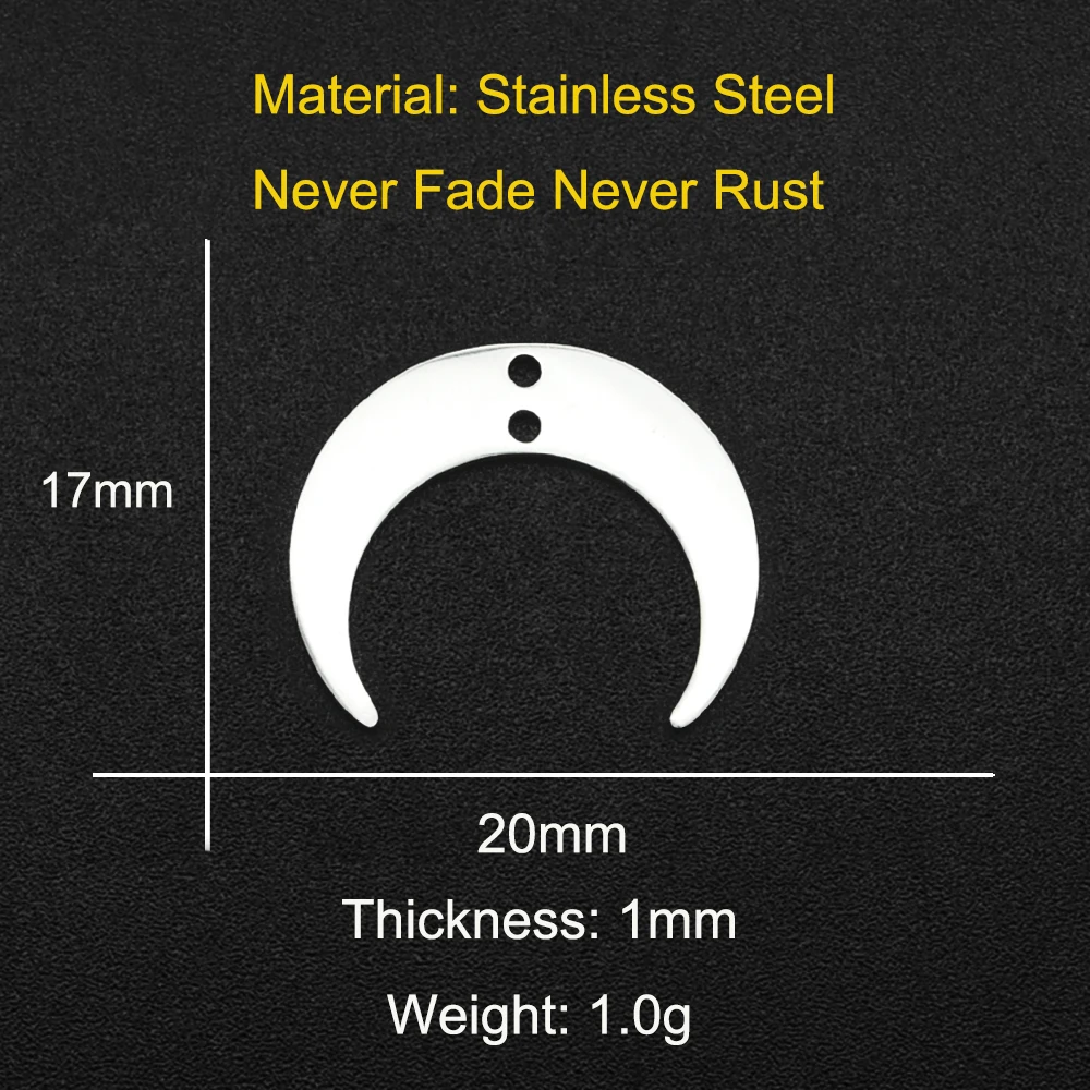 10pcs/lot 316 Stainless Steel Geometric Moon Star Waterdrop DIY Earring Connector Charm Wholesale Factory Price
