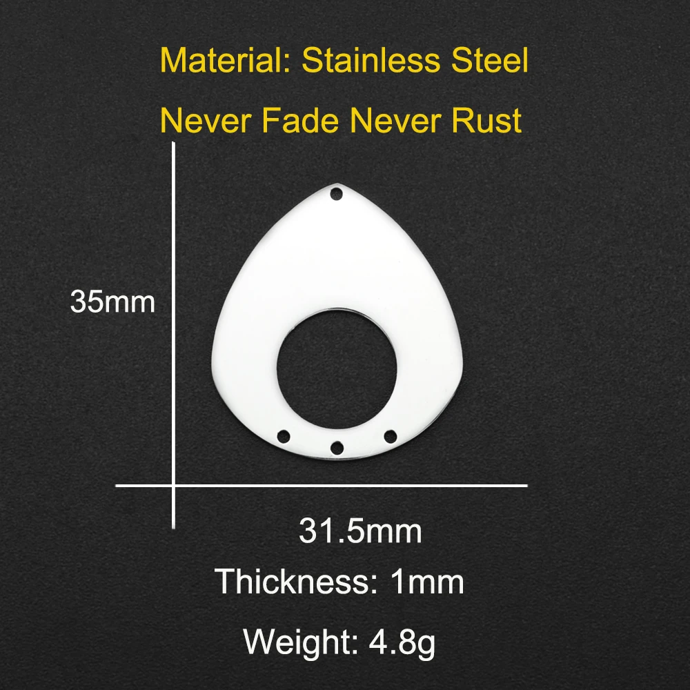 10pcs/lot 316 Stainless Steel Geometric Moon Star Waterdrop DIY Earring Connector Charm Wholesale Factory Price