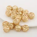 (2307)10PCS 10MM 15MM Hole 1MM 24K Gold Color Brass Matte Round Stud Earrings High Quality Jewelry Making Findings Accessories